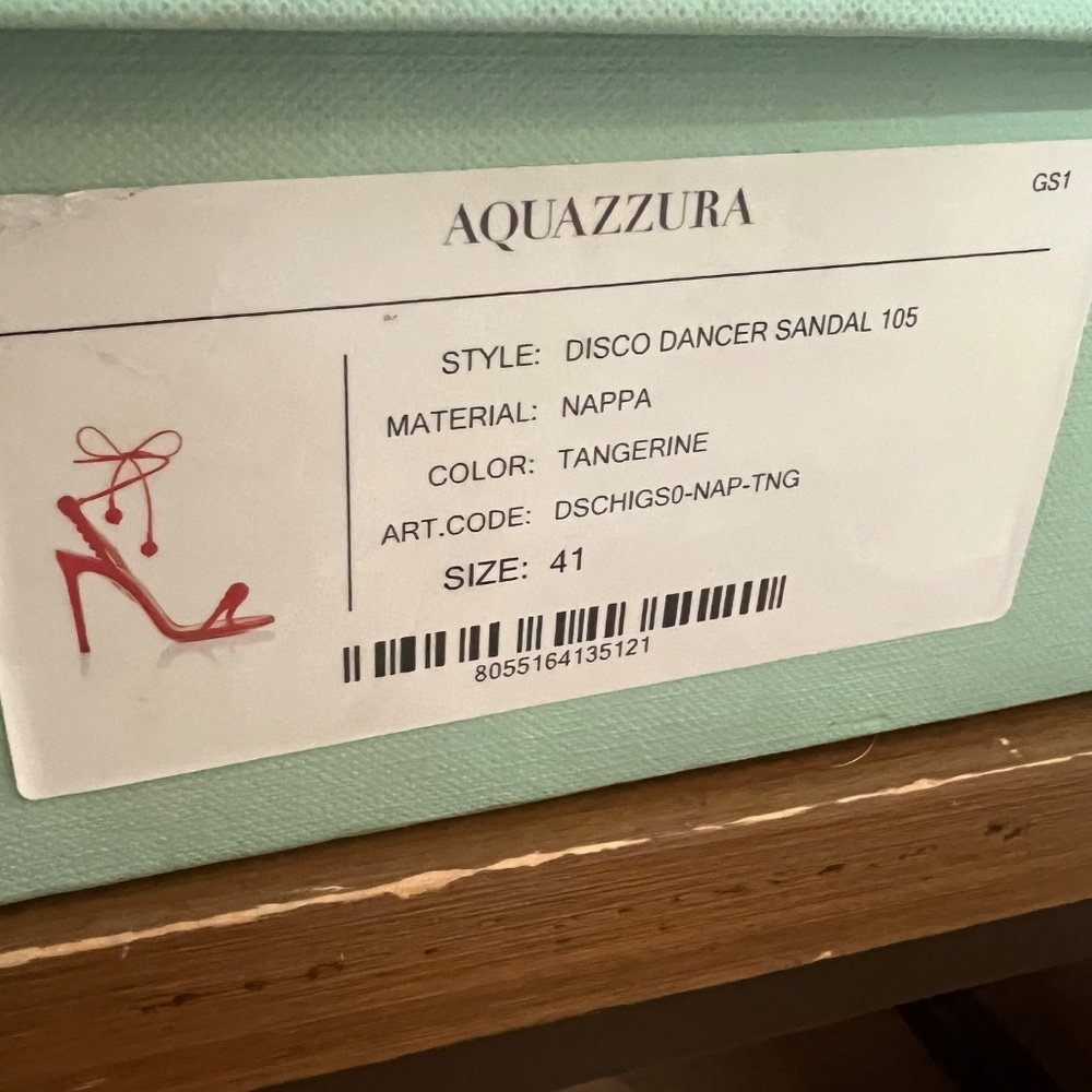 Disco Dancer 105mm AQUAZZURA Tangerine Orange 41 like new euc - Picture 5 of 12